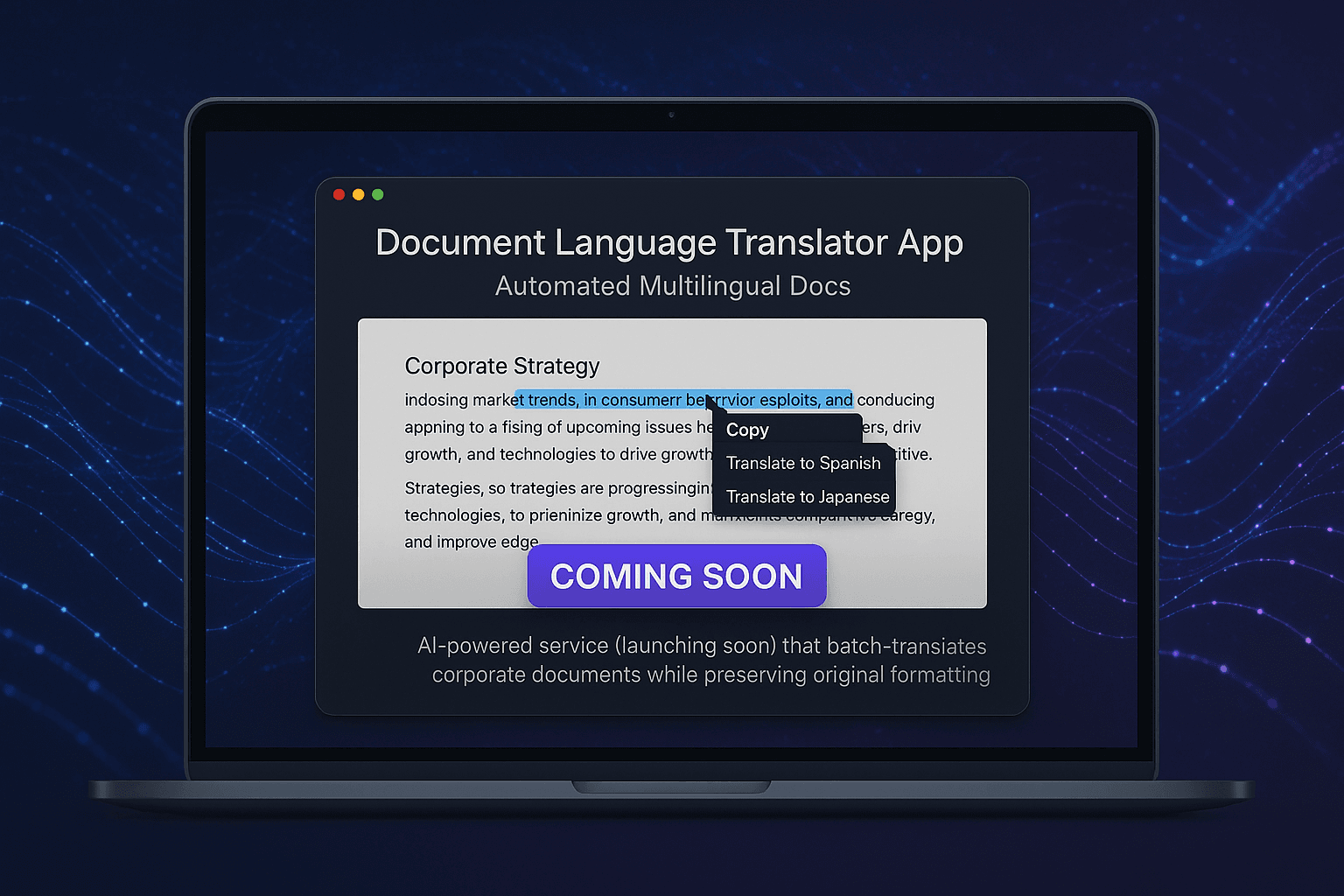 Document Language Translator App